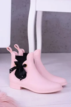 Sale Różowe Matowe Damskie Kalosze Sztyblety Someday Damskie Kalosze Damskie