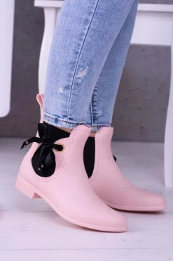 Sale Różowe Matowe Damskie Kalosze Sztyblety Someday Damskie Kalosze Damskie