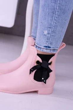 Sale Różowe Matowe Damskie Kalosze Sztyblety Someday Damskie Kalosze Damskie