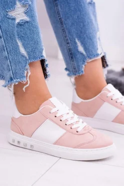 Trampki Damskie Niskie></noscript>Boto Różowe Trampki Tenisówki Bati