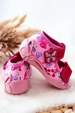 Hot BEFADO Sandałki Na Rzep 342P021 Różowe