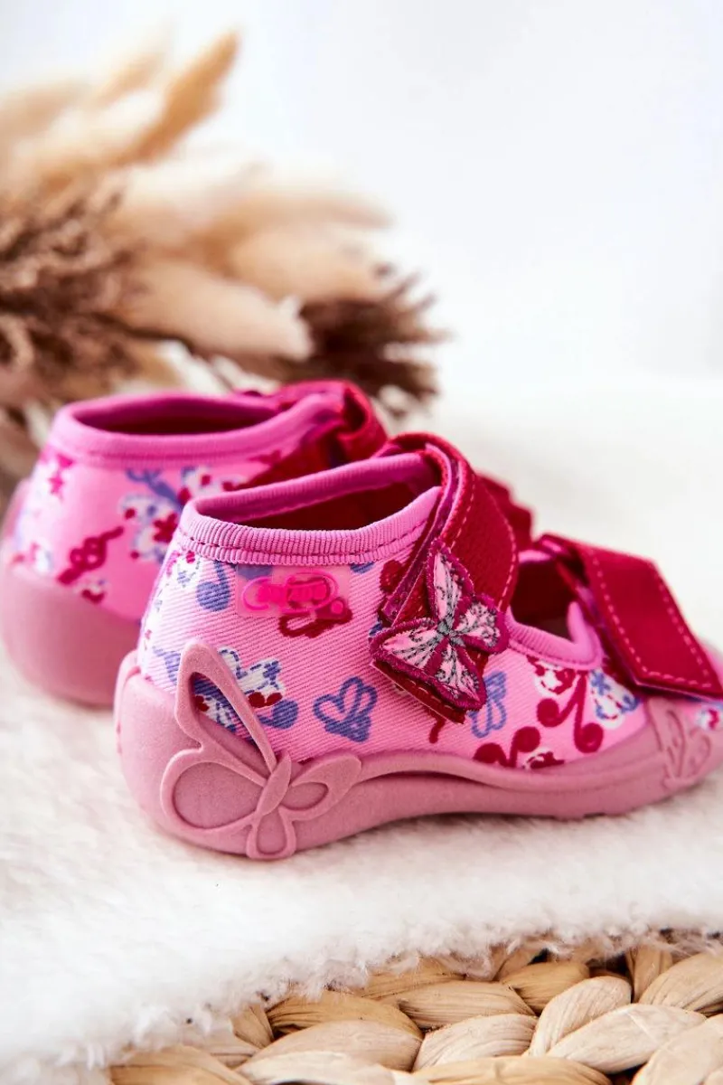 Hot BEFADO Sandałki Na Rzep 342P021 Różowe