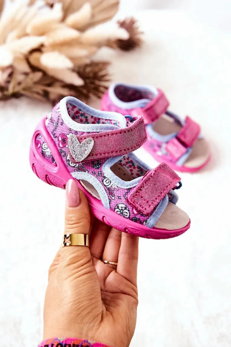 Hot BEFADO Sandałki Na Rzep 065X147 Różowe