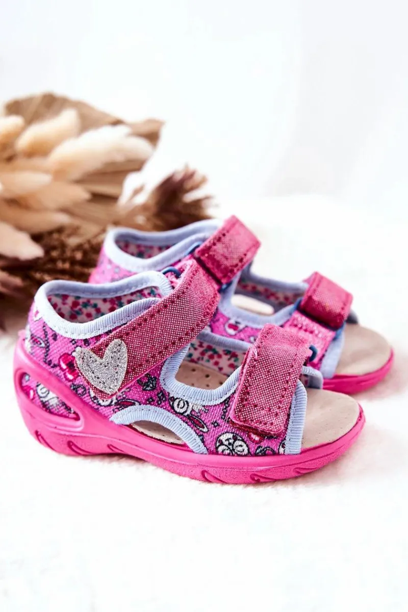 Hot BEFADO Sandałki Na Rzep 065X147 Różowe