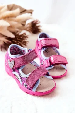 Hot BEFADO Sandałki Na Rzep 065X147 Różowe