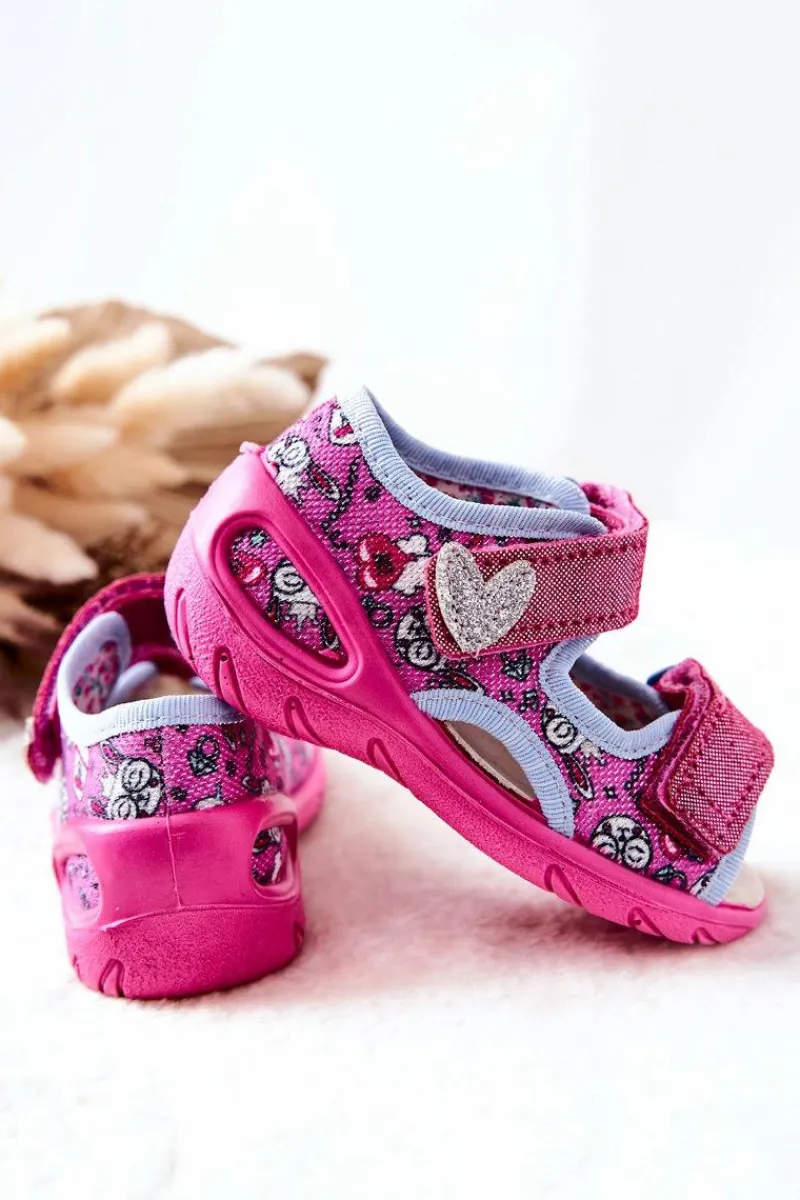 Hot BEFADO Sandałki Na Rzep 065X147 Różowe