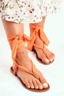 Sandały Płaskie><noscript><img width=