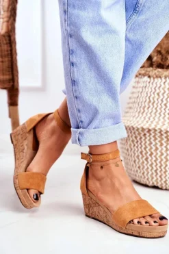 Discount Sandałki Damskie Na Koturnie Camel MarryMe Damskie Sandały Na Koturnie