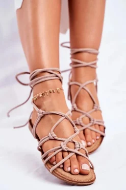 Sandały Płaskie><noscript><img width=