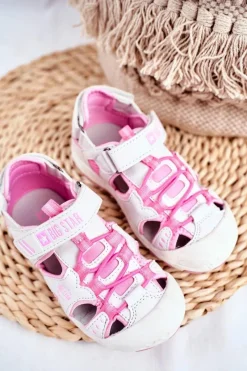 Outlet Big Star Shoes Sandałki Dziecięce Big Star Na Rzepy Białe FF374207