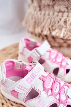 Outlet Big Star Shoes Sandałki Dziecięce Big Star Na Rzepy Białe FF374207