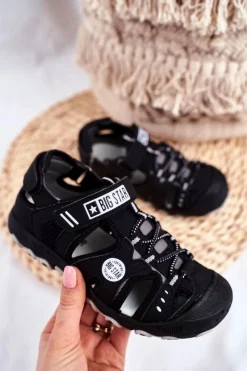 Chłopięce|Dziewczęce>Big Star Shoes Sandałki Dziecięce Big Star Na Rzepy Czarne FF374210