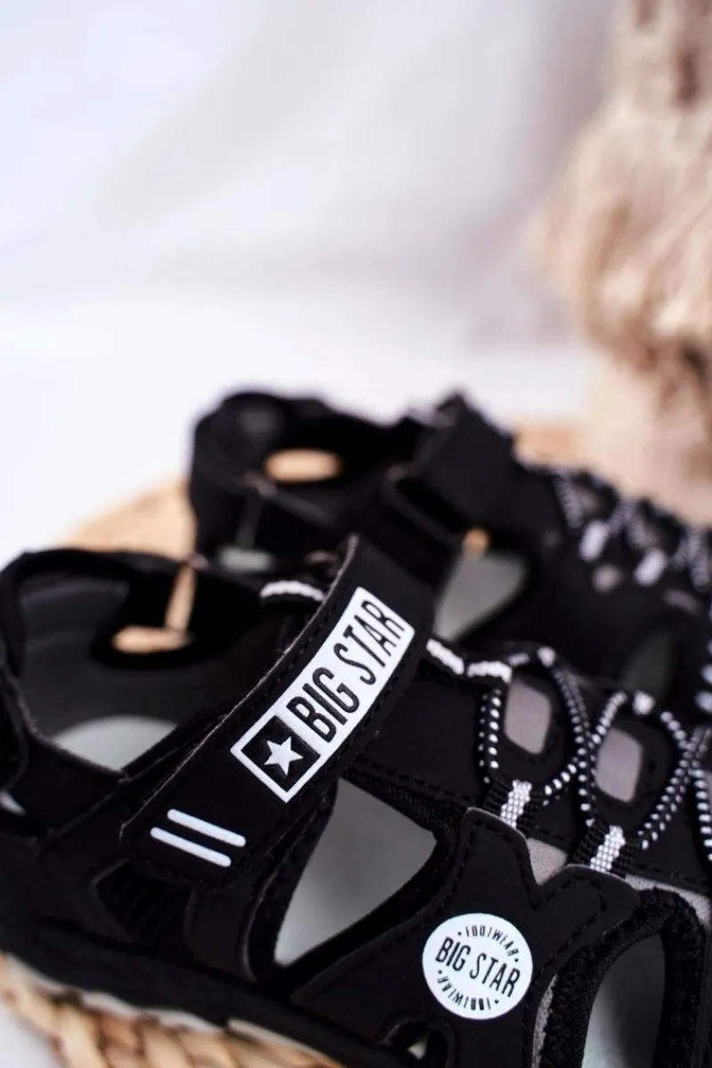 Chłopięce|Dziewczęce>Big Star Shoes Sandałki Dziecięce Big Star Na Rzepy Czarne FF374210