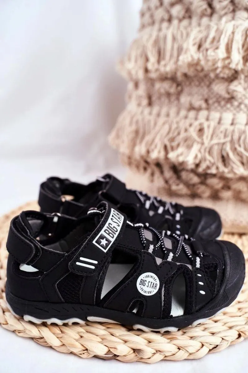 Chłopięce|Dziewczęce>Big Star Shoes Sandałki Dziecięce Big Star Na Rzepy Czarne FF374210