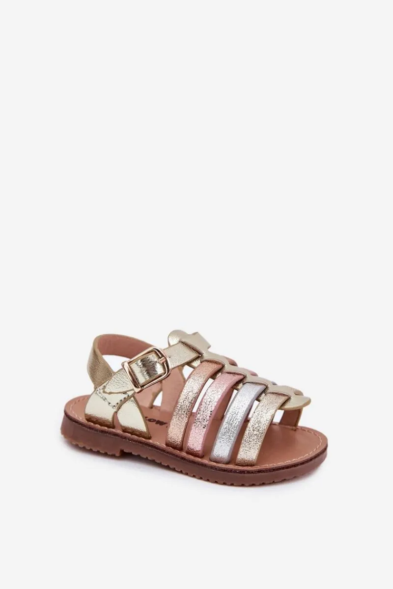 Outlet Sandałki Dziecięce Dziewczęce Z Eko Skóry Złote Mariana Dzieci Dziewczęce