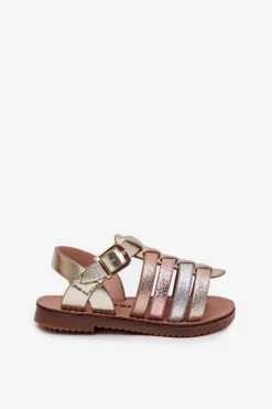 Outlet Sandałki Dziecięce Dziewczęce Z Eko Skóry Złote Mariana Dzieci Dziewczęce