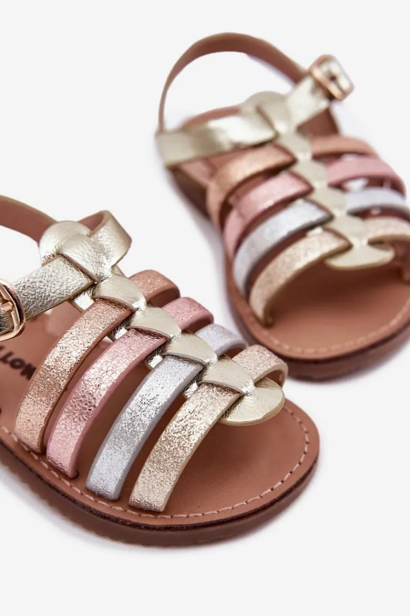 Outlet Sandałki Dziecięce Dziewczęce Z Eko Skóry Złote Mariana Dzieci Dziewczęce