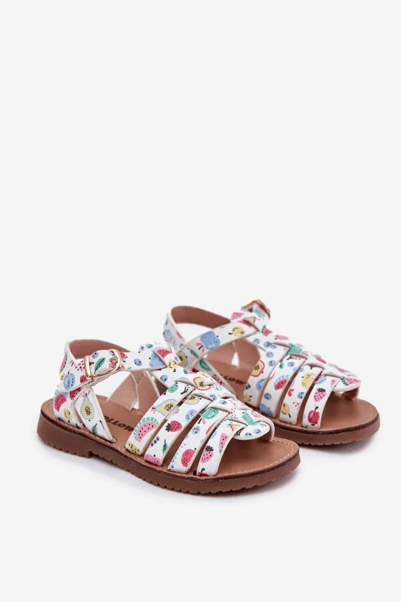 Dziewczęce>Boto Sandałki Dziecięce Dziewczęce Z Eko Skóry Owoce Multikolor Mariana Wielokolorowy