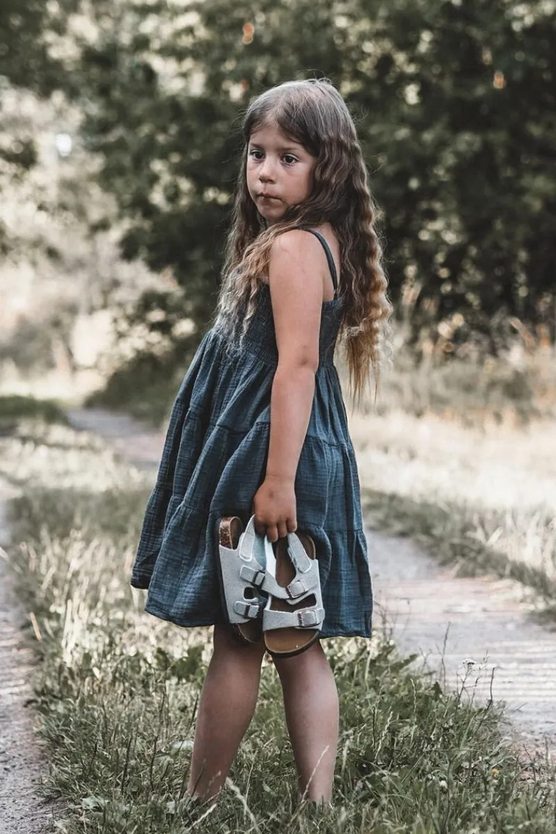 New Boto Sandałki Dziecięce Na Korkowej Platformie Zapinane Na Rzep Szare Rorria Szary