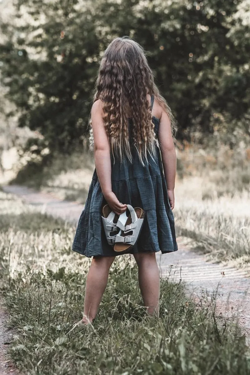 New Boto Sandałki Dziecięce Na Korkowej Platformie Zapinane Na Rzep Szare Rorria Szary