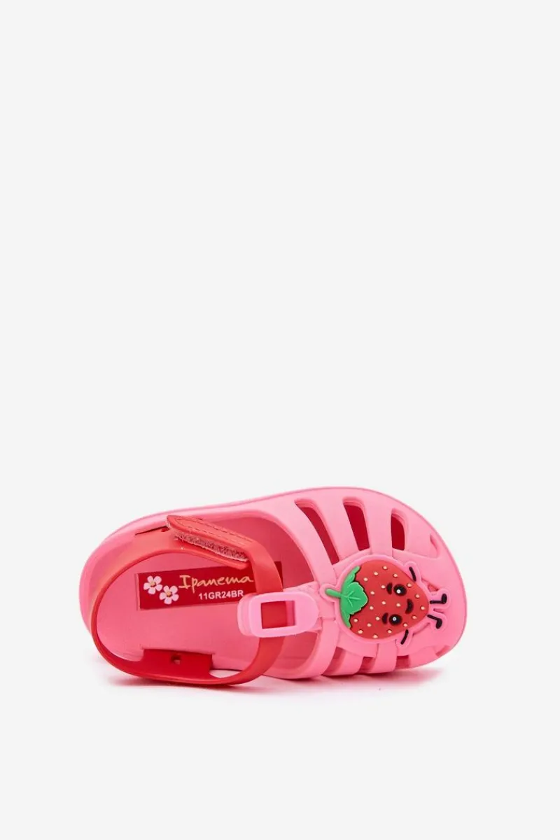 Discount Sandałki Dziecięce Na Rzep Owoce 83615 Summer XIV Różowo-Czerwone Dzieci Chłopięce|Dziewczęce