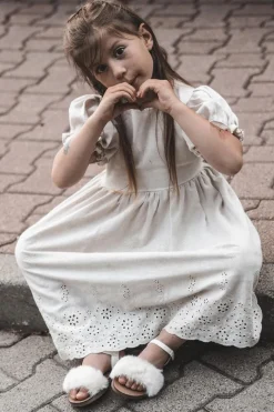 Boto Sandałki Dziecięce Na Rzep Z Futerkiem Białe Rosavere Biały