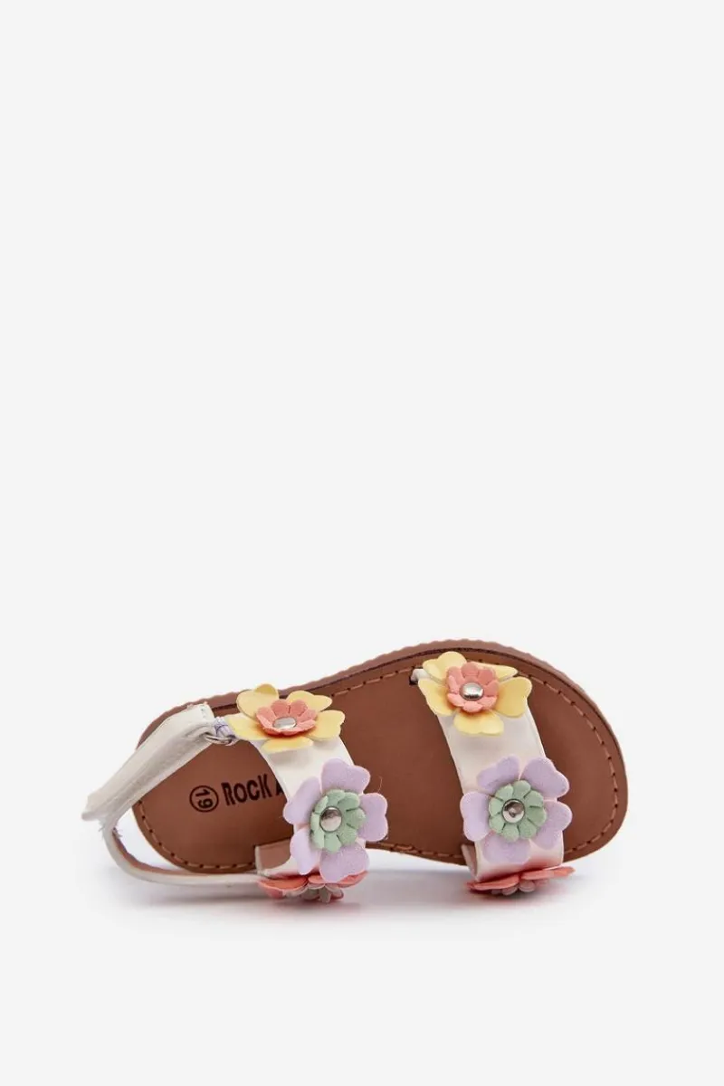 Dziewczęce>Boto Sandałki Dziecięce Ozdobione Kwiatkami Multikolor Tinette Wielokolorowy