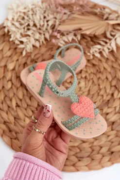 Clearance Ipanema Sandałki Dziecięce Z Sercem 81997 My First Baby Zielone Zielony
