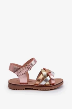 New Boto Sandałki Dziecięce Zapinane Na Rzep Z Przeplatającymi Się Paseczkami Multikolor Dianttha Wielokolorowy