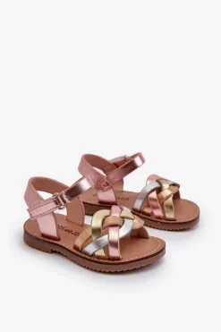 New Boto Sandałki Dziecięce Zapinane Na Rzep Z Przeplatającymi Się Paseczkami Multikolor Dianttha Wielokolorowy