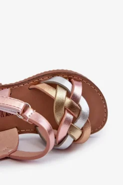 New Boto Sandałki Dziecięce Zapinane Na Rzep Z Przeplatającymi Się Paseczkami Multikolor Dianttha Wielokolorowy