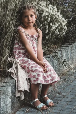 Clearance Sandałki Dziecięce Zapinane Na Rzep Z Przeplatającymi Się Paseczkami Niebieskie Dianttha Dzieci Dziewczęce