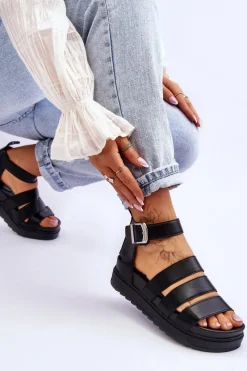 Sandały Płaskie><noscript><img width=