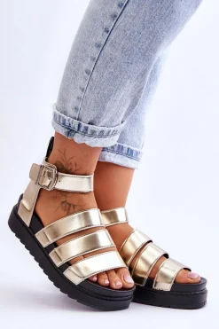 Sandały Płaskie><noscript><img width=