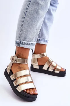 Sandały Płaskie><noscript><img width=