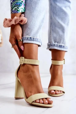 Sandały Na Obcasie>Boto Sandałki Na Obcasie Pastelowy Zielony Georgina