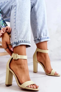 Sandały Na Obcasie>Boto Sandałki Na Obcasie Pastelowy Zielony Georgina