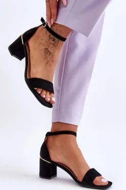 Sandały Na Obcasie>Boto Sandałki Na Stabilnym Obcasie Czarne Palermo