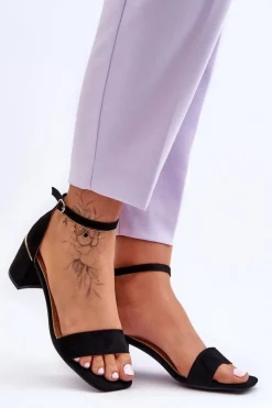 Sandały Na Obcasie>Boto Sandałki Na Stabilnym Obcasie Czarne Palermo