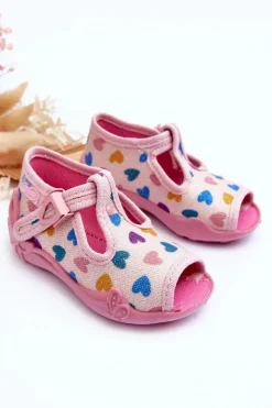 Hot BEFADO Sandałki Papcie Serduszka 213P140 Różowe