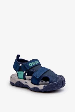 Hot Sandały Chłopięce Na Rzepy Big Star NN374232 Granatowe Dzieci Chłopięce