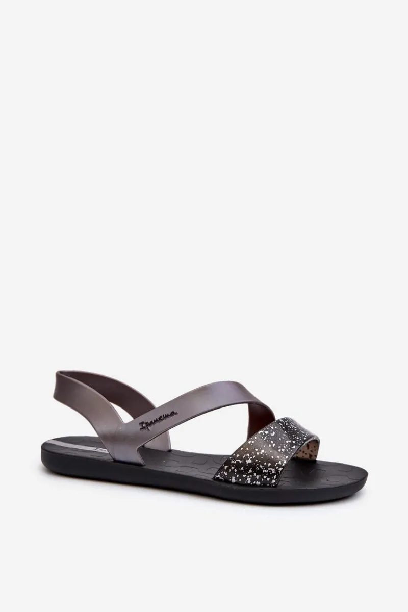 Sandały Gumowe|Sandały Płaskie>Ipanema Sandały Damskie 82429 Vibe Sandal Fem Czarno-Srebrne