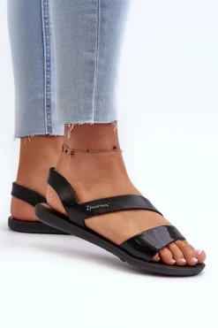 Best Sandały Damskie 82429 Vibe Sandal Fem Czarne Damskie Sandały Gumowe|Sandały Płaskie