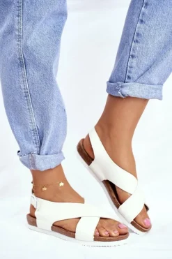 Online Sandały Damskie Big Star Białe FF274623 Damskie Sandały Big Star|Sandały Płaskie