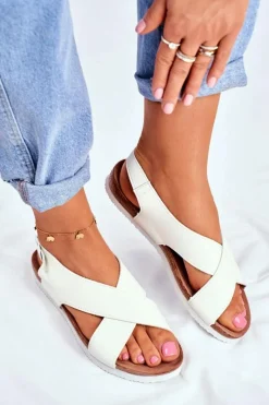 Online Sandały Damskie Big Star Białe FF274623 Damskie Sandały Big Star|Sandały Płaskie