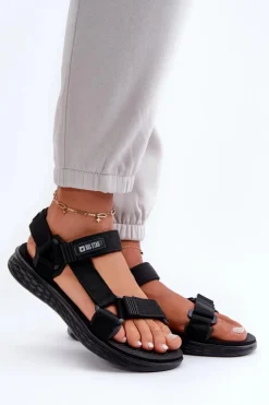 New Big Star Shoes Sandały Damskie Big Star FF274A600 Czarne Czarny