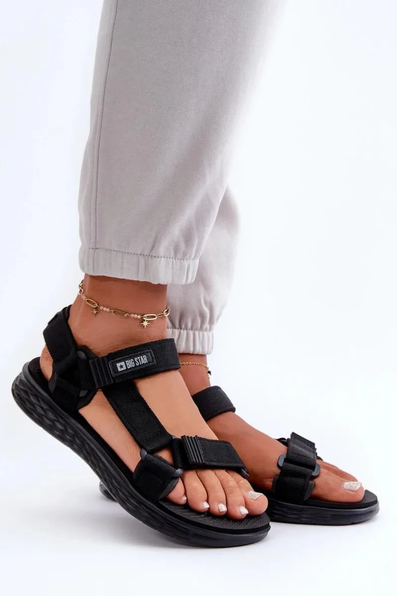 New Big Star Shoes Sandały Damskie Big Star FF274A600 Czarne Czarny