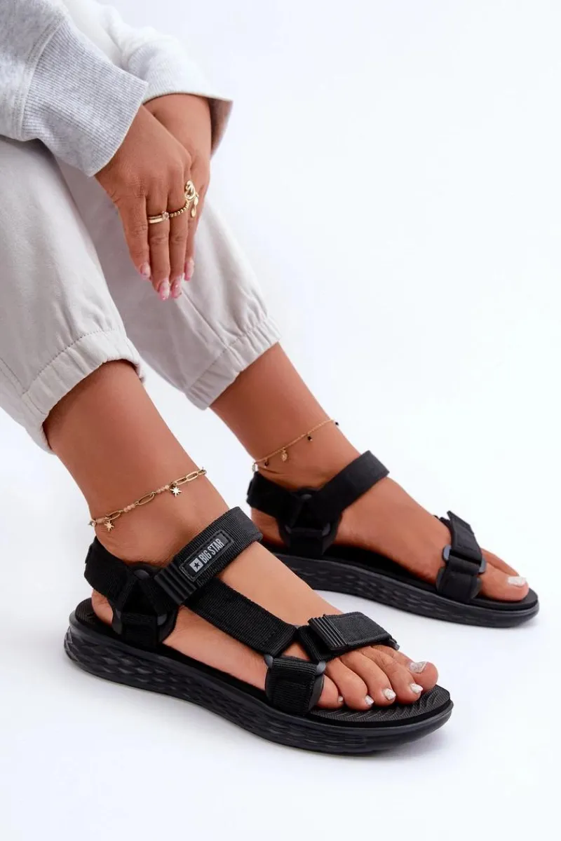 New Big Star Shoes Sandały Damskie Big Star FF274A600 Czarne Czarny