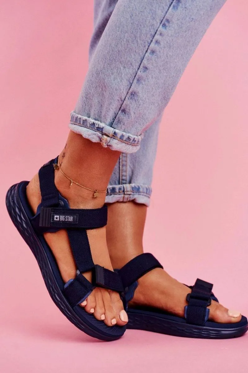 Sale Big Star Shoes Sandały Damskie Big Star FF274A601 Granatowe