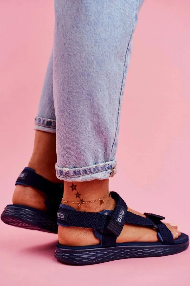 Sale Big Star Shoes Sandały Damskie Big Star FF274A601 Granatowe